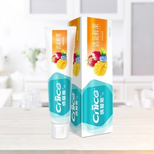 冰菊牙膏果味盐白自然清凉120g